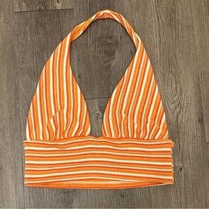 Orange striped crop top